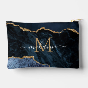 Navy Blue Gold Glitter Custom Letter Jouw naam Etui