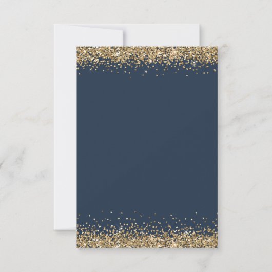 Navy Blue Gold Glitter Elke Leeftijd 60e Verjaarda Kaart (Achterkant)