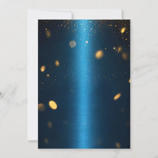 Navy Blue Gold Glitter Photo 60th Birthday Party Kaart (Achterkant)