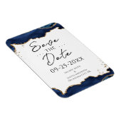 Navy Blue Gold Glitter Save the date Wedding Magneet (Rechterzijde)
