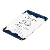 Navy Blue Gold Glitter Save the date Wedding Magneet (Linkerzijde)