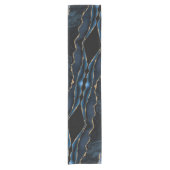 Navy Blue Gold Glitter Sparkly Marble Table Runner Korte Tafelloper (Voorkant)