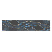 Navy Blue Gold Glitter Sparkly Marble Table Runner Korte Tafelloper (Horizontaal)