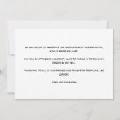 Navy Blue Gold Graduate Photo Modern Graduation Aankondiging (Achterkant)