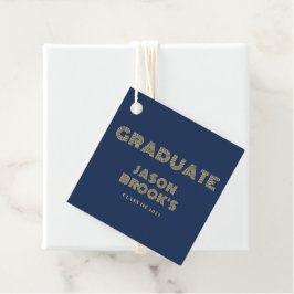 Navy Blue Gold Graduation Party Bedankjes Labels