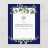NAVY BLUE GOLD Greenery Eucalyptus VRIJGEZELLENFEE Flyer (Achterkant)