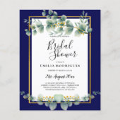 NAVY BLUE GOLD Greenery Eucalyptus VRIJGEZELLENFEE Flyer (Voorkant)