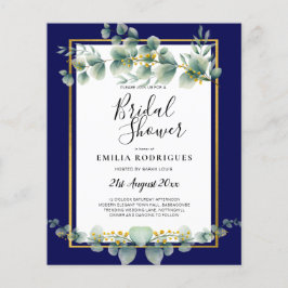 NAVY BLUE GOLD Greenery Eucalyptus VRIJGEZELLENFEE Flyer