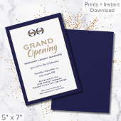Navy Blue Gold Grote Openingsuitnodiging Kaart