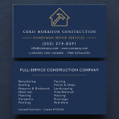 Navy Blue Gold Handyman Construction  Visitekaartje