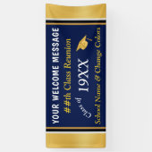 Navy Blue, Gold High School Reunion Banner Ideeën (Verticaal)