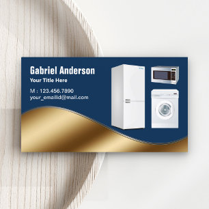 Navy Blue Gold Home Apparaten Reparatie Visitekaartje
