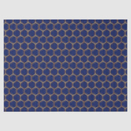 Navy Blue Gold Honeycomb Chic Geometric Pattered Tissuepapier