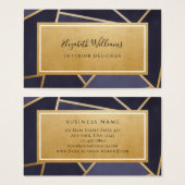 Navy Blue Gold Interior Designer Visitekaartje (Voorkant /achterkant)
