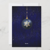 Navy Blue Gold Jewel Ornament Foto Vakantie Kaart (Achterkant)