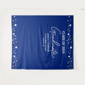 Navy Blue Gold Klasse van 2024 achtergrond afstude Wandkleed (Voorkant (horizontaal))