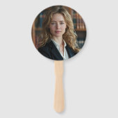 Navy Blue Gold Law School Afstudeerfeest Handwaaier (Achterkant)