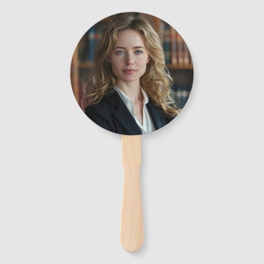 Navy Blue Gold Law School Afstudeerfeest Handwaaier (Achterkant)