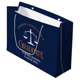 Navy Blue Gold Law School Afstuderen Advocaat Groot Cadeauzakje