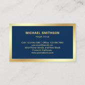 Navy Blue Gold Luxury Yacht Charter Visitekaartje (Achterkant)