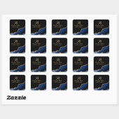 Navy Blue Gold Marble Agate Event Planner Vierkante Sticker (Vel)