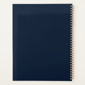 Navy Blue Gold Marble Agate Name Planner (Achterkant)