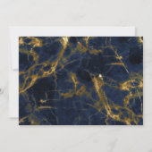 Navy Blue & Gold Marble Modern Stylish Retirement Kaart (Achterkant)