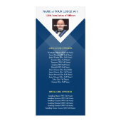 Navy Blue Gold Masonic Installation-Sjablonen Reclamekaart (Achterkant)