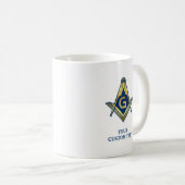 Navy Blue Gold Masonic Mokken | Vrijmetselaar Home (Voorkant rechts)
