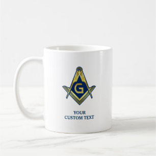 Navy Blue Gold Masonic Mokken   Vrijmetselaar Home