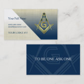 Navy Blue Gold Masonic-visitekaartje Visitekaartje (Voorkant / Achterkant)