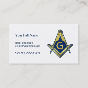 Navy Blue Gold Masonic Visitekaartjes   Freemason
