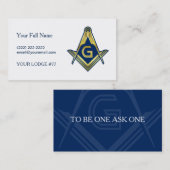 Navy Blue Gold Masonic Visitekaartjes | Freemason (Voorkant / Achterkant)