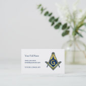 Navy Blue Gold Masonic Visitekaartjes | Freemason (Staand voorkant)