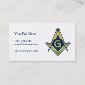 Navy Blue Gold Masonic Visitekaartjes | Freemason (Voorkant)