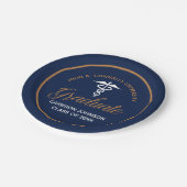 Navy Blue Gold Medische School Afstudeerfeest Papieren Bordje (Gekanteld)