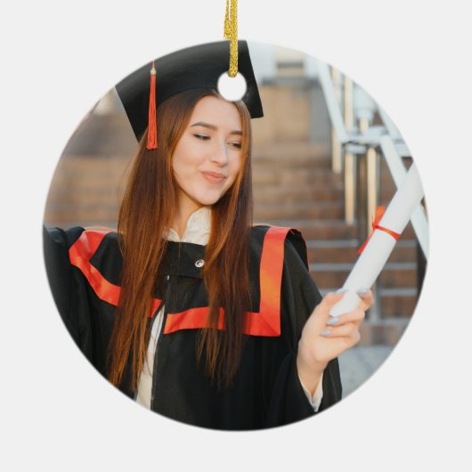 Navy Blue Gold Medische School Afstuderen Foto Keramisch Ornament (Achterkant)