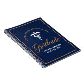 Navy Blue Gold Medische School Afstuderen Keepsake Notitieboek (Rechterzijde)