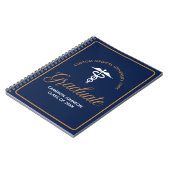 Navy Blue Gold Medische School Afstuderen Keepsake Notitieboek (Linkerzijde)