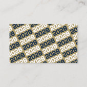 Navy Blue & Gold Mini Afstuderen Uitnodigingen (Achterkant)