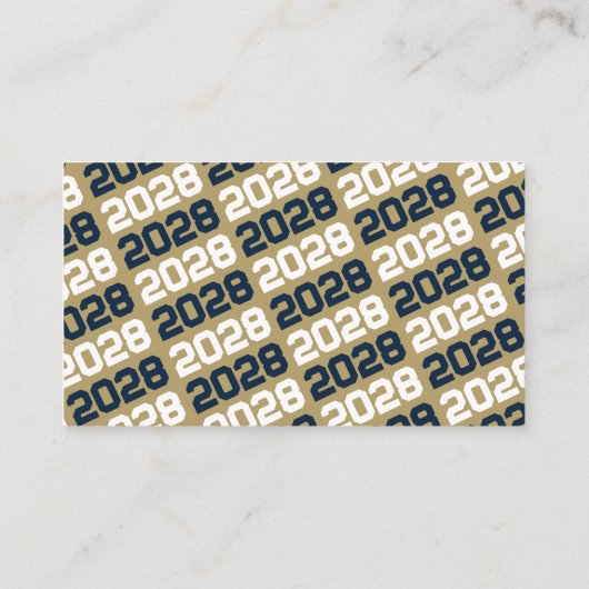 Navy Blue & Gold Mini Afstuderen Uitnodigingen (Achterkant)