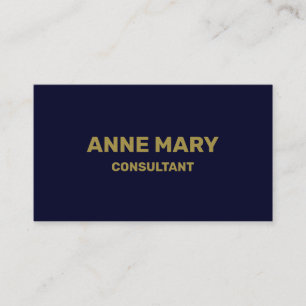Navy Blue Gold Minimal Modern Elegant Consultant Visitekaartje