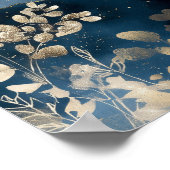 Navy Blue Gold Modern Abstract Landscape Wall Art Poster (Hoek)