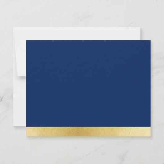 Navy Blue Gold Modern Bar Mitzvah - Hartelijk dank Bedankkaart (Achterkant)