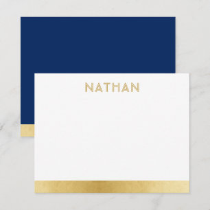 Navy Blue Gold Modern Bar Mitzvah - Hartelijk dank Bedankkaart