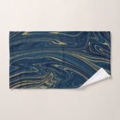 Navy Blue & Gold Modern Glam Marble Chic look Bad Handdoek (Handdoek)