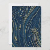 Navy Blue & Gold Modern Glam Marble Vrijgezellenfe Kaart (Achterkant)