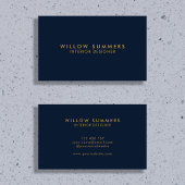 Navy Blue Gold Modern - Minimale Professionals Visitekaartje