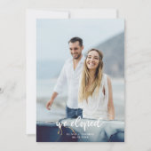 Navy Blue Gold Moderne foto Elopement Aankondiging (Voorkant)