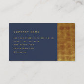 Navy Blue Gold Monogram Modern minimalist Visitekaartje (Achterkant)